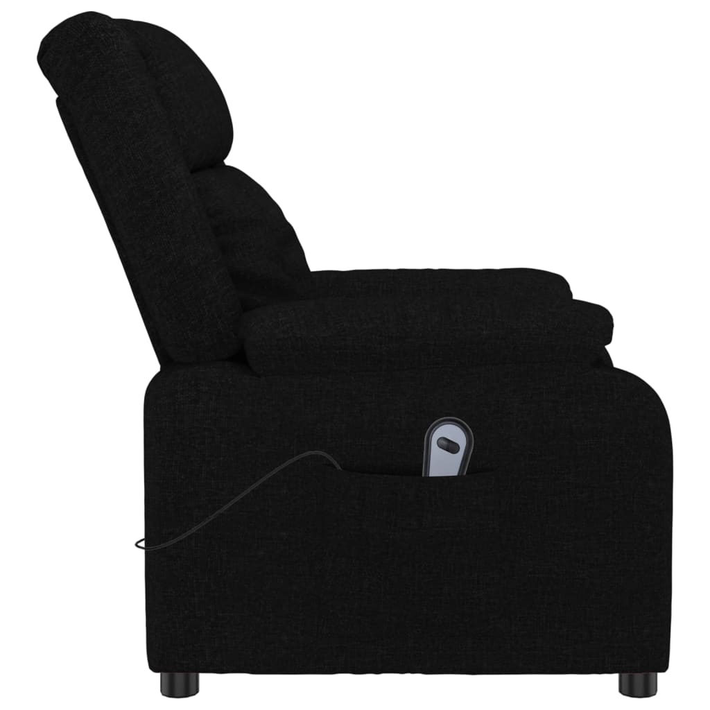 Elektrické Polohovací Křeslo Černé Textil