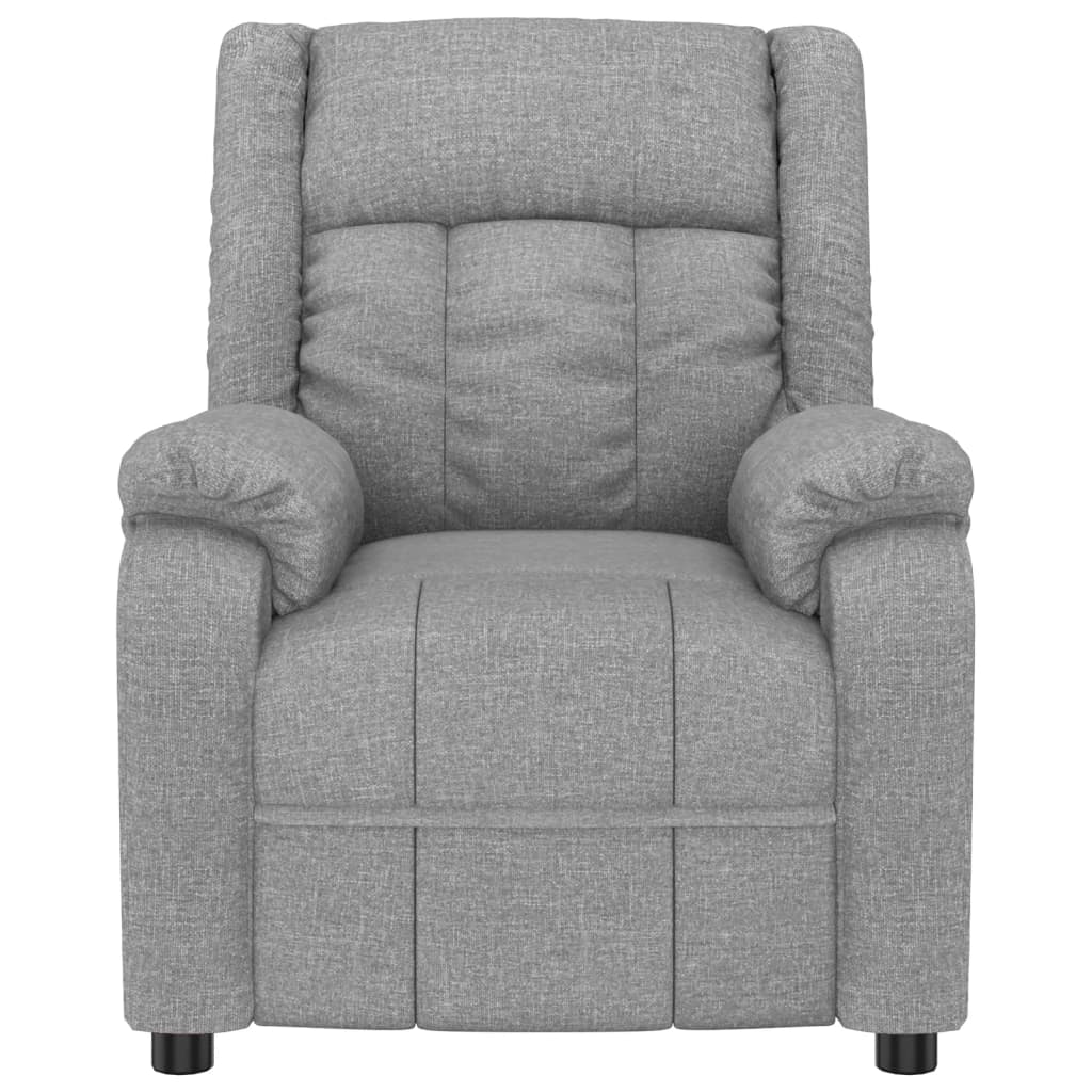 Elektrické Masážní Křeslo Světle Šedé Textil