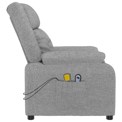 Elektrické Masážní Křeslo Světle Šedé Textil
