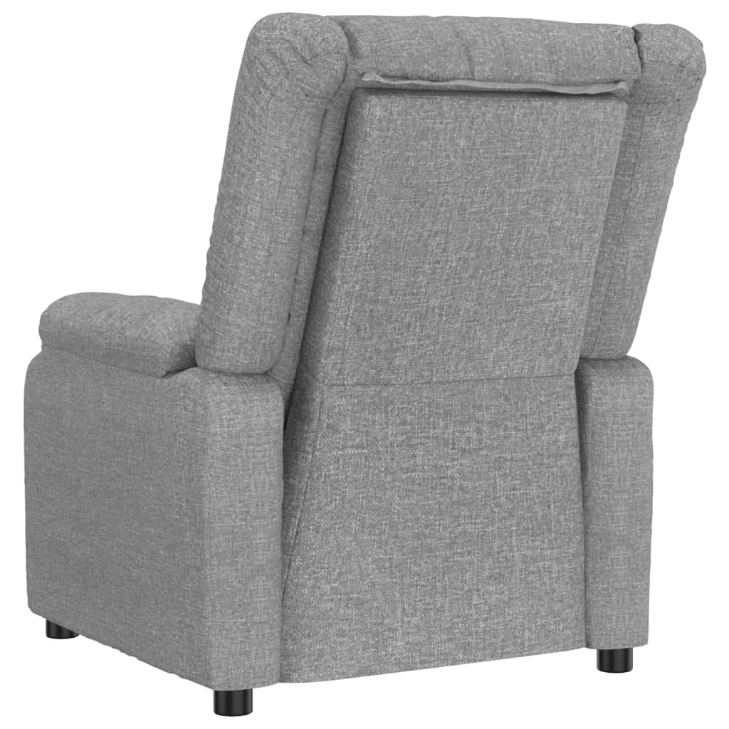 Elektrické Masážní Křeslo Světle Šedé Textil