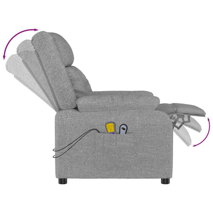 Elektrické Masážní Křeslo Světle Šedé Textil