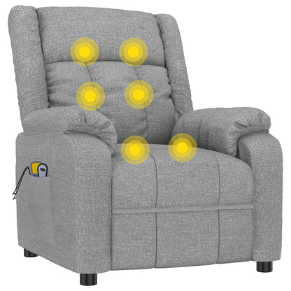 Elektrické Masážní Křeslo Světle Šedé Textil