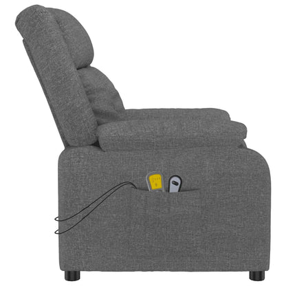 Elektrické Masážní Křeslo Tmavě Šedé Textil