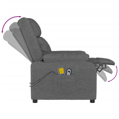 Elektrické Masážní Křeslo Tmavě Šedé Textil