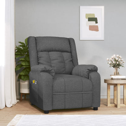 Elektrické Masážní Křeslo Tmavě Šedé Textil