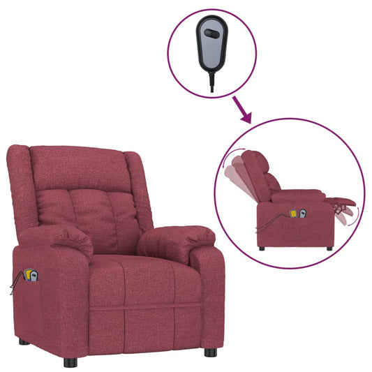 Elektrické Masážní Křeslo Vínové Textil