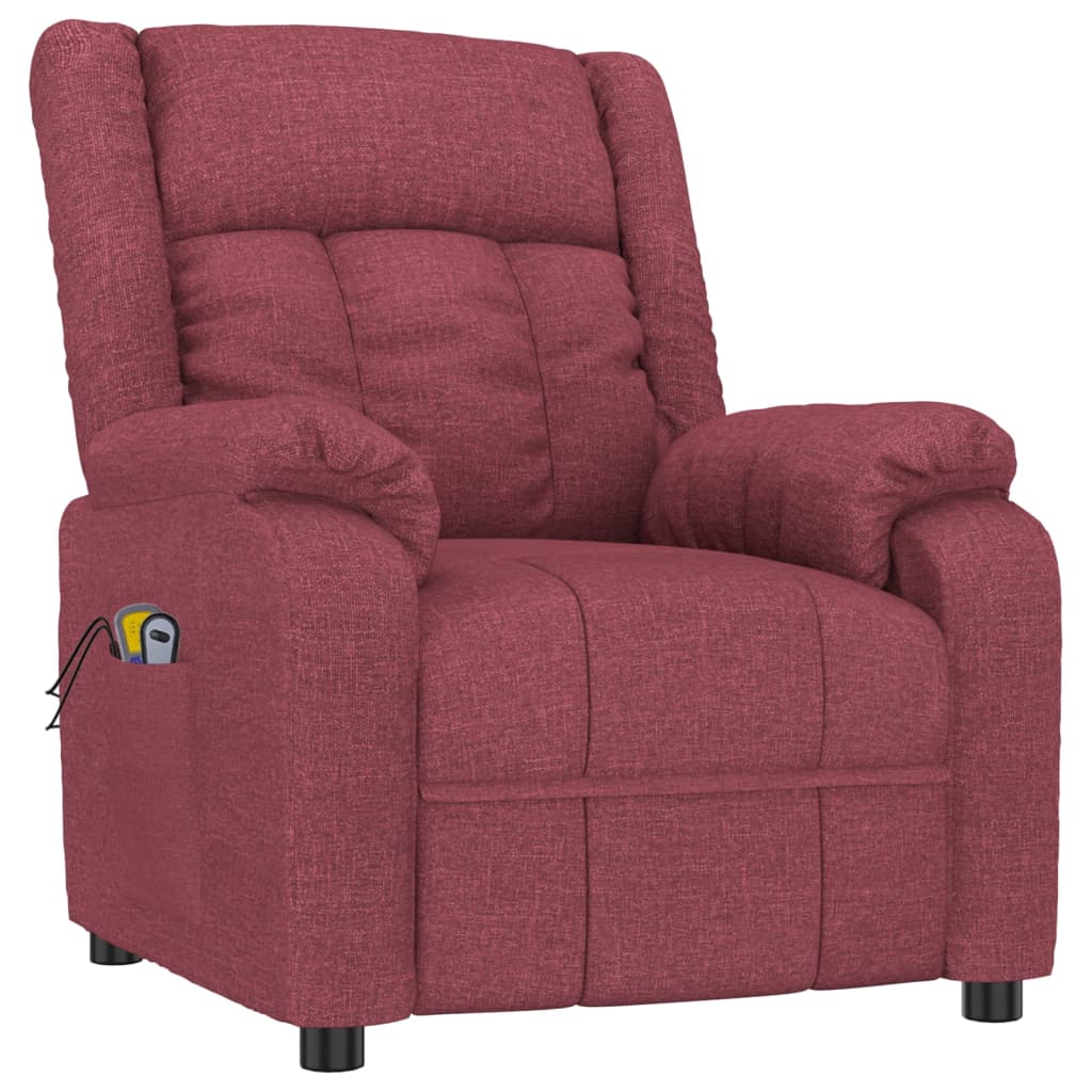 Elektrické Masážní Křeslo Vínové Textil