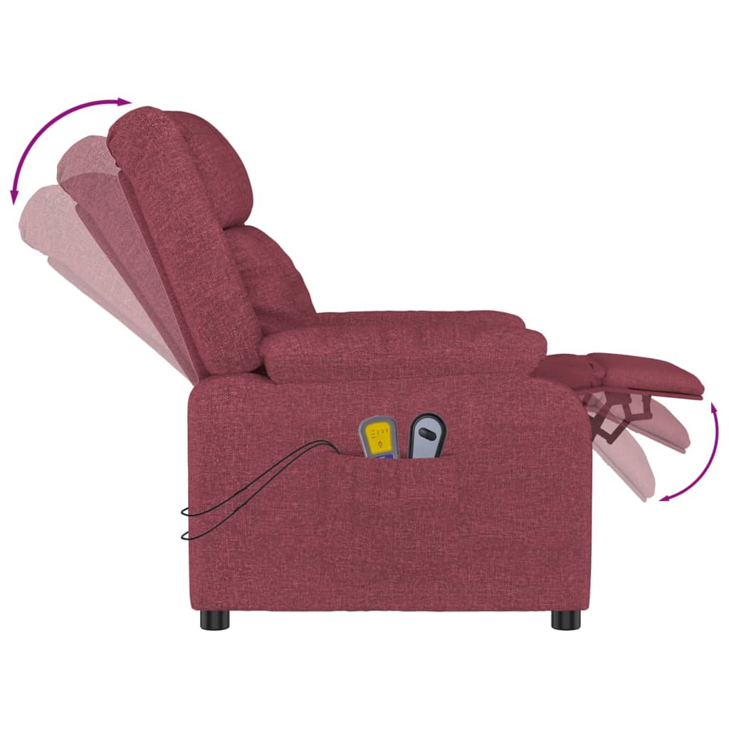 Elektrické Masážní Křeslo Vínové Textil