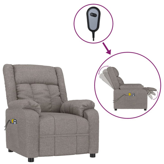 Elektrické Masážní Křeslo Taupe Textil