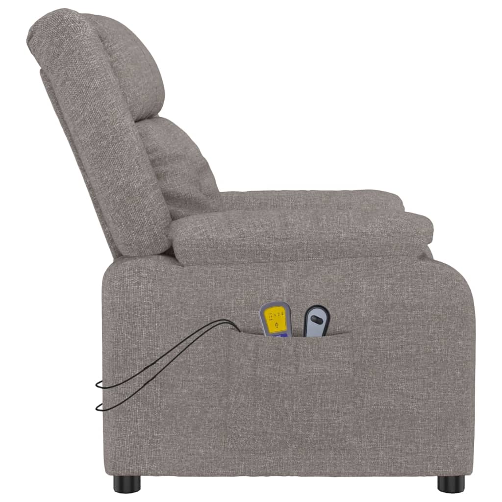 Elektrické Masážní Křeslo Taupe Textil