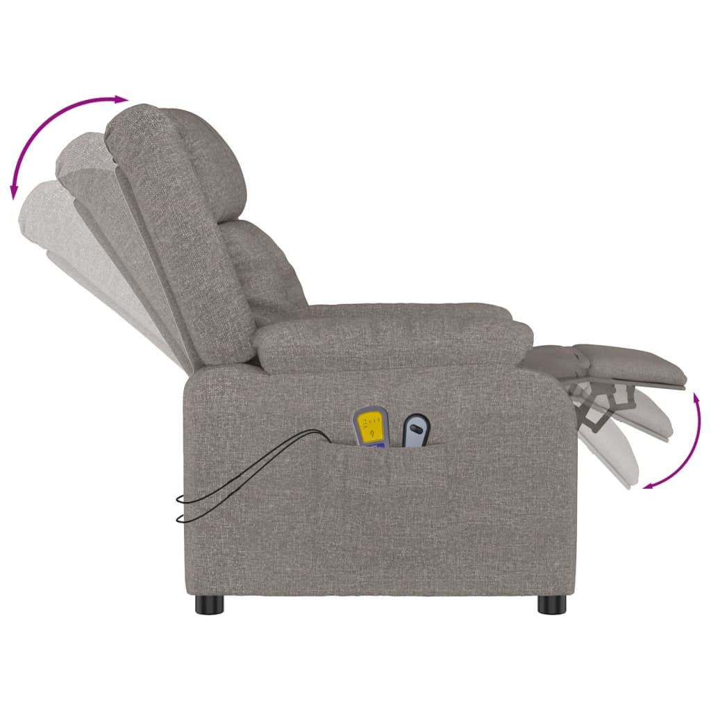 Elektrické Masážní Křeslo Taupe Textil