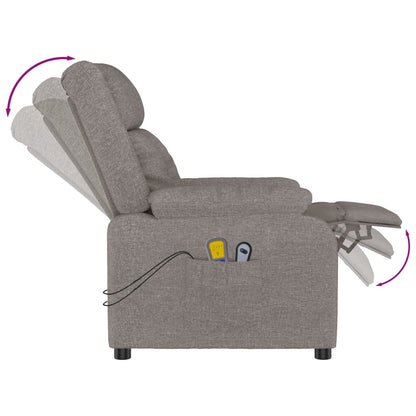 Elektrické Masážní Křeslo Taupe Textil