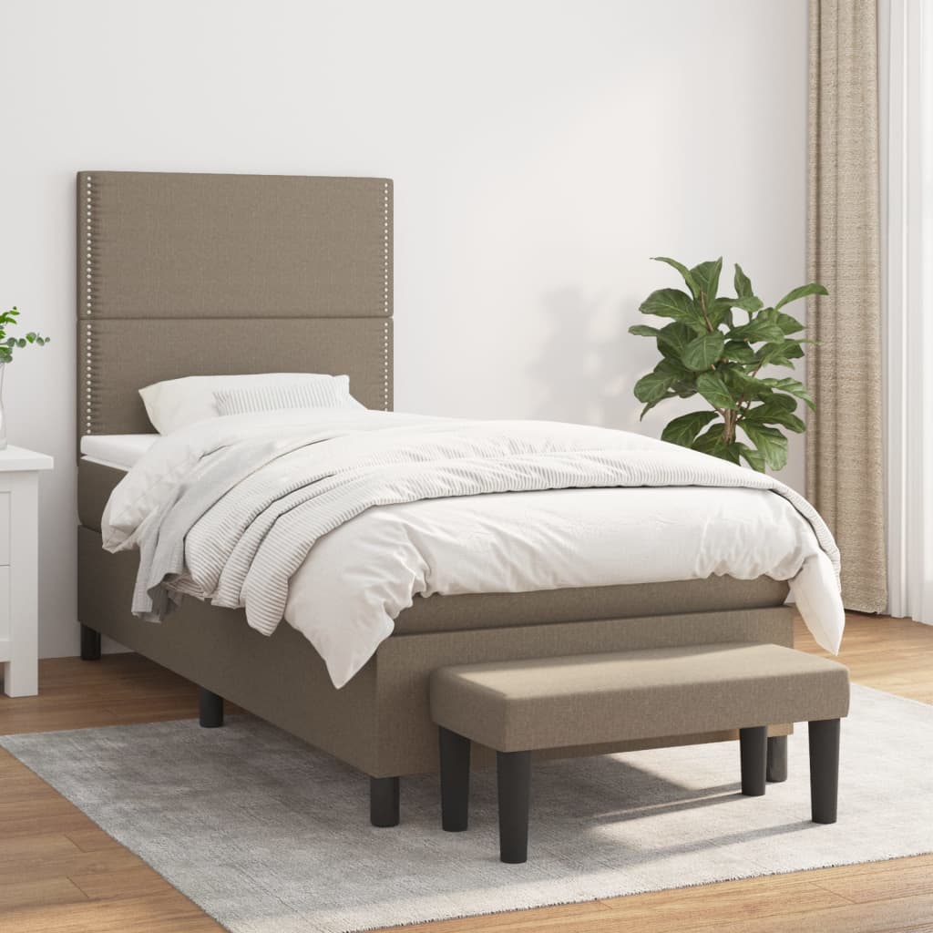 Box Spring Postel S Matrací Textil Taupe