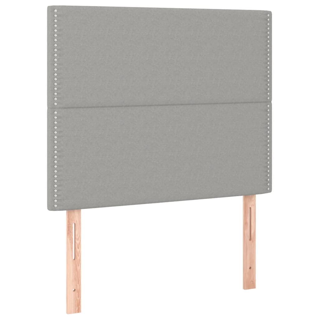Box Spring Postel S Matrací Textil Světle Šedá
