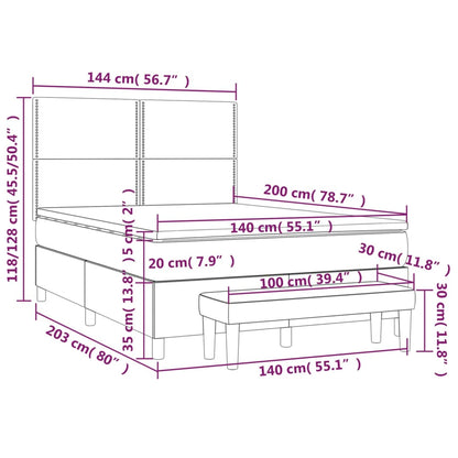Box Spring Postel S Matrací Tmavě Hnědá 140X200 Cm Textil