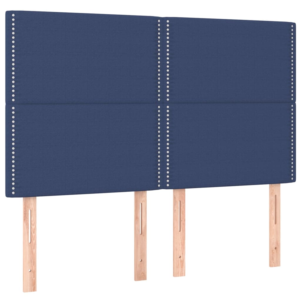 Box Spring Postel S Matrací Modrá 140X200 Cm Textil