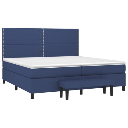 Box Spring Postel S Matrací Modrá 200X200 Cm Textil