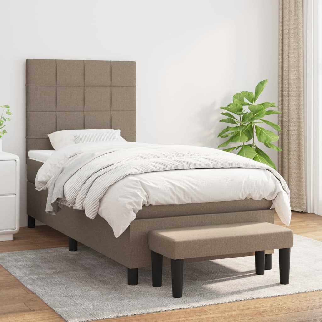 Box Spring Postel S Matrací Textil Taupe