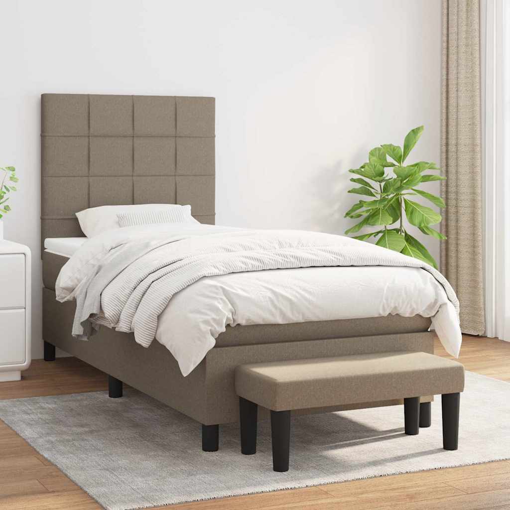 Box Spring Postel S Matrací Textil Taupe