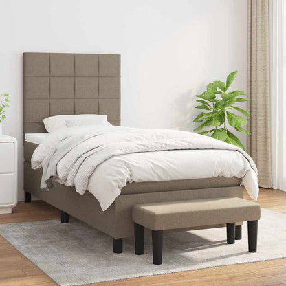 Box Spring Postel S Matrací Textil Taupe
