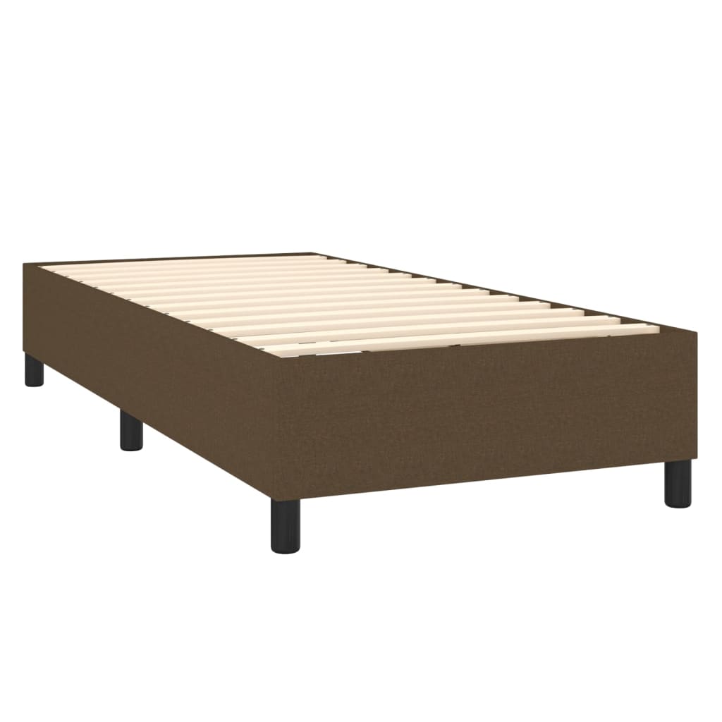 Box Spring Postel S Matrací Textil Tmavě Hnědá