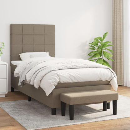 Box Spring Postel S Matrací Textil Taupe