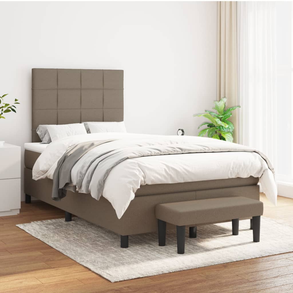 Box Spring Postel S Matrací Textil Taupe