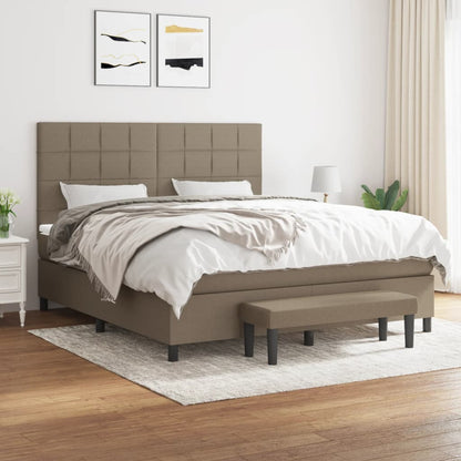 Box Spring Postel S Matrací Textil Taupe