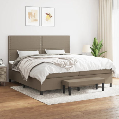 Box Spring Postel S Matrací Textil Taupe