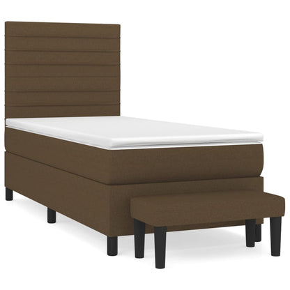Box Spring Postel S Matrací Tmavě Hnědá 80X200 Cm Textil