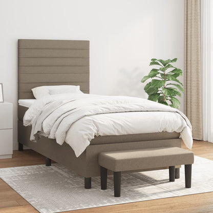 Box Spring Postel S Matrací Textil Taupe