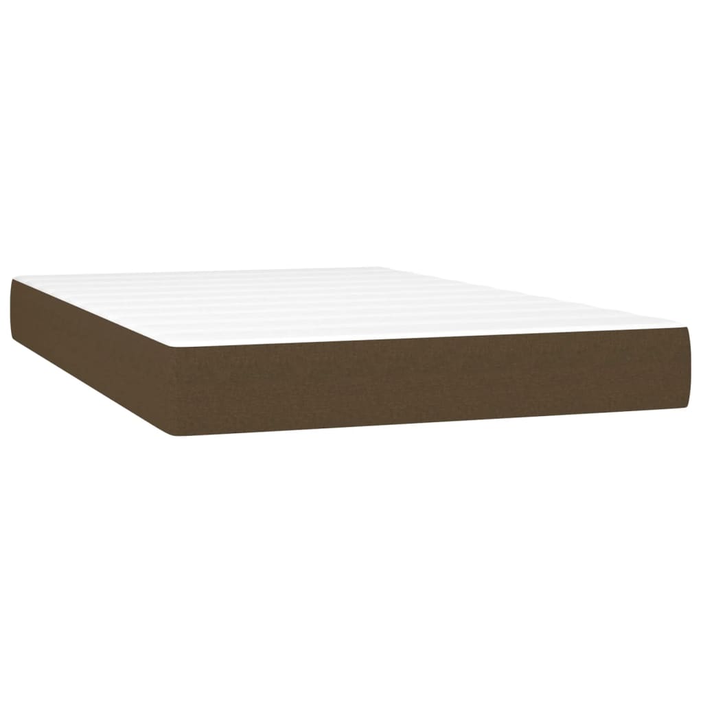 Box Spring Postel S Matrací Tmavě Hnědá 120X200 Cm Textil