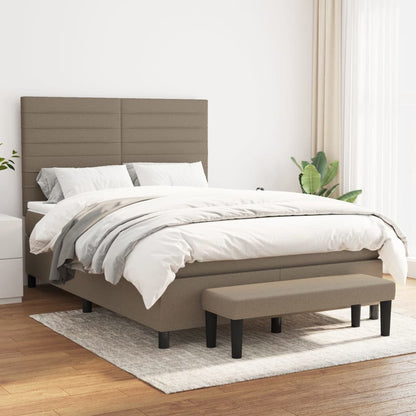 Box Spring Postel S Matrací Textil Taupe