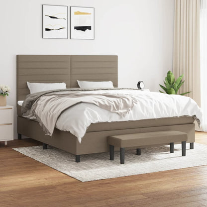 Box Spring Postel S Matrací Textil Taupe