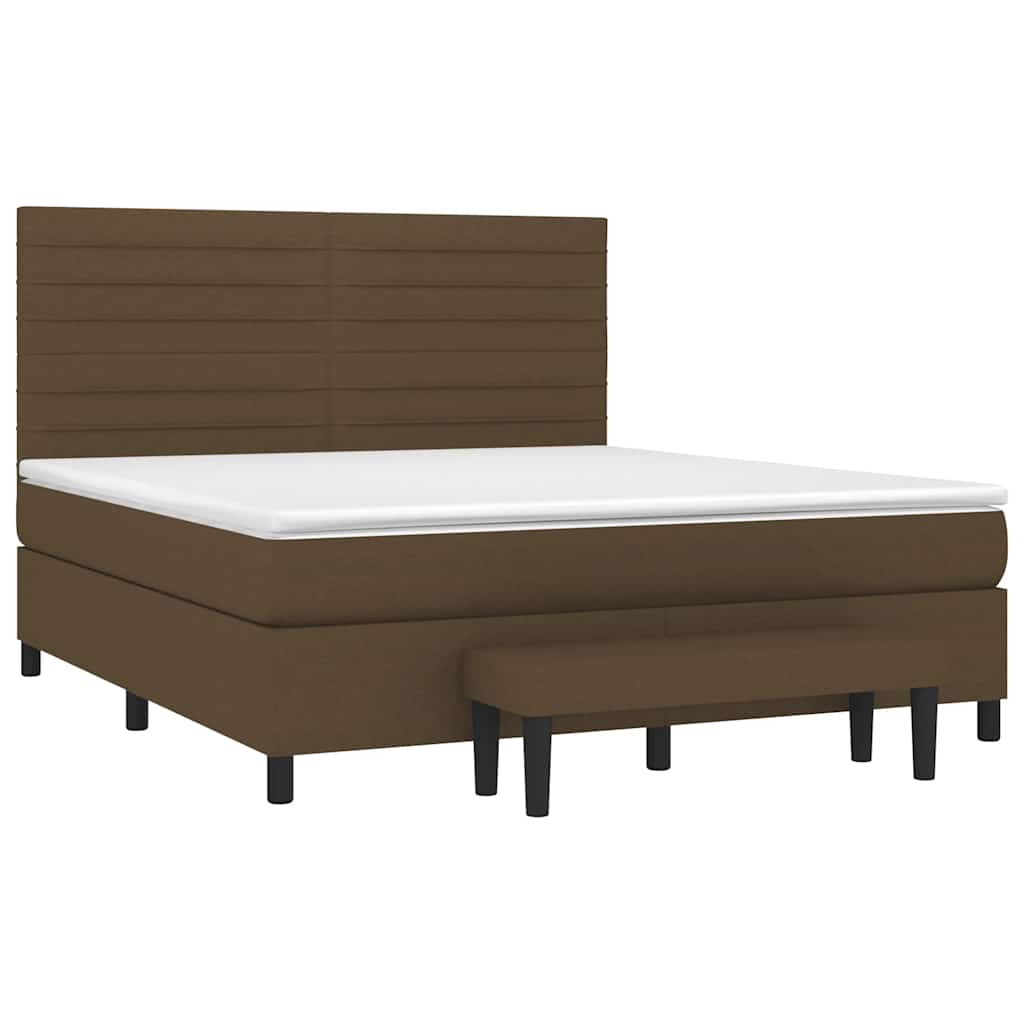 Box Spring Postel S Matrací Tmavě Hnědá 180X200 Cm Textil