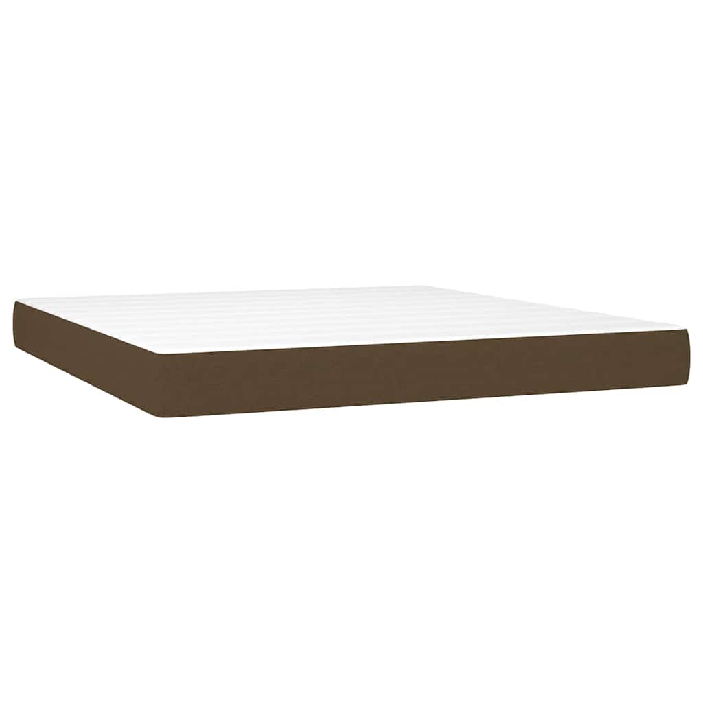 Box Spring Postel S Matrací Tmavě Hnědá 180X200 Cm Textil