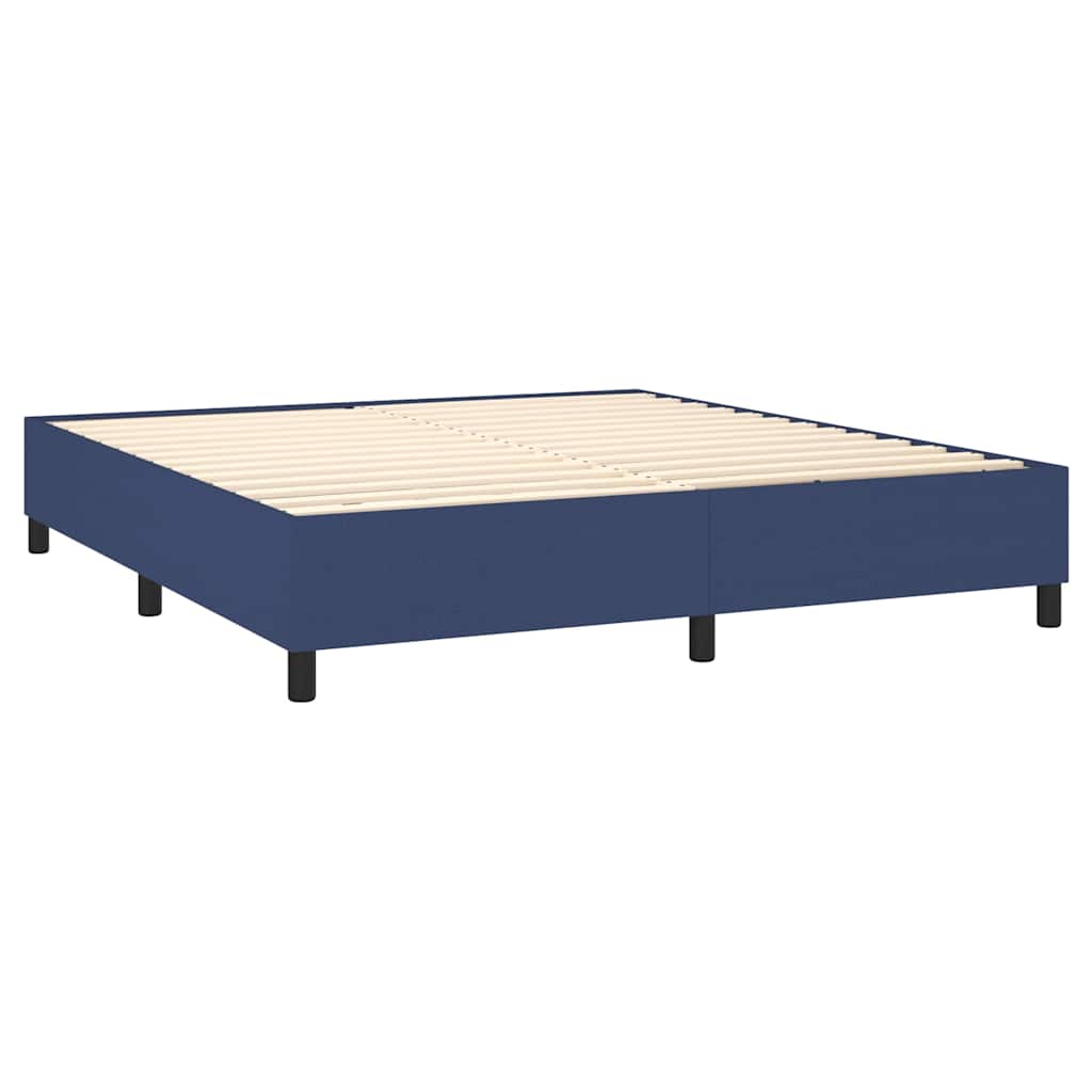 Box Spring Postel S Matrací Modrá 180X200 Cm Textil