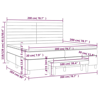 Box Spring Postel S Matrací Tmavě Hnědá 200X200 Cm Textil