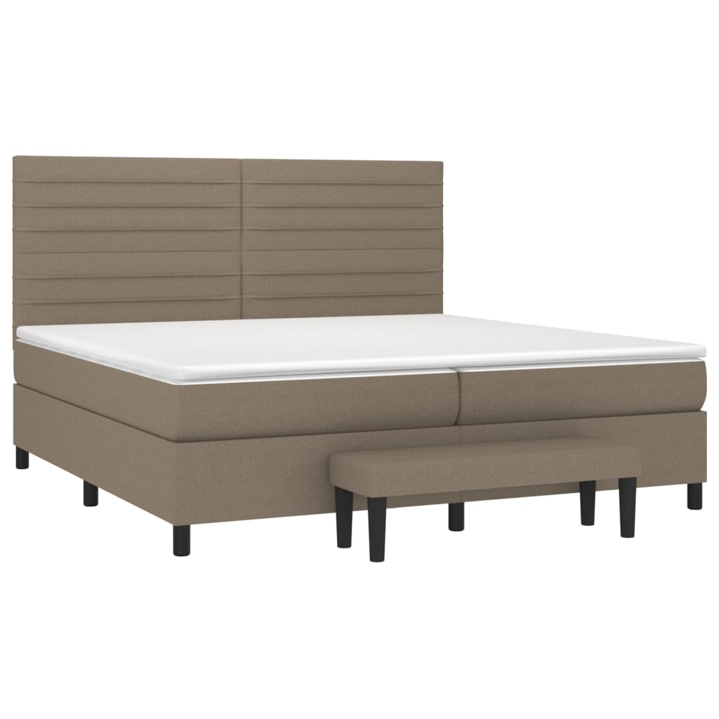 Box Spring Postel S Matrací Taupe 200X200 Cm Textil
