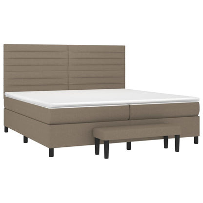 Box Spring Postel S Matrací Taupe 200X200 Cm Textil