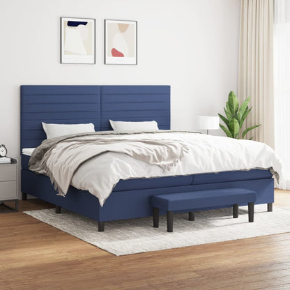 Box Spring Postel S Matrací Modrá 200X200 Cm Textil
