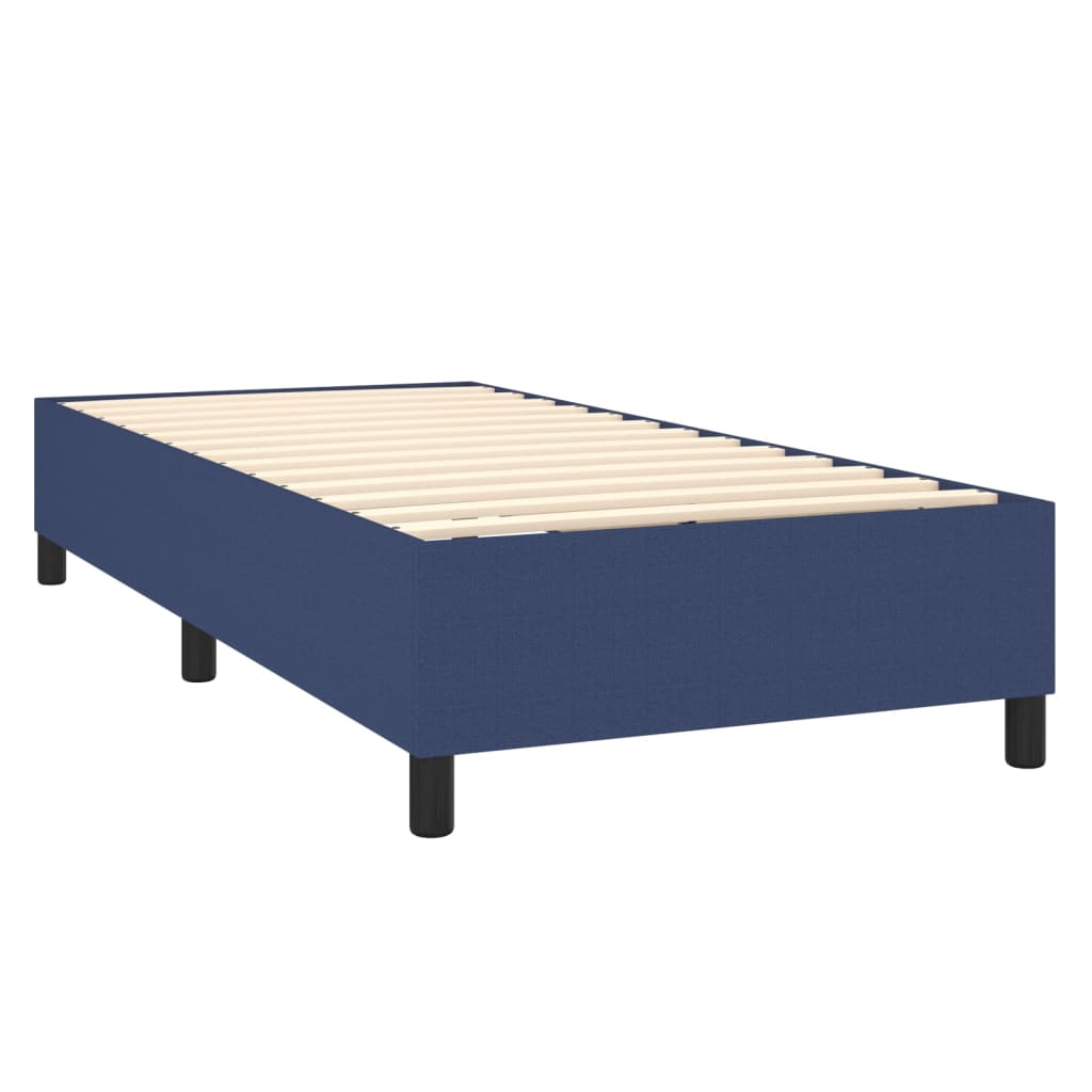 Box Spring Postel S Matrací Modrá 80X200 Cm Textil