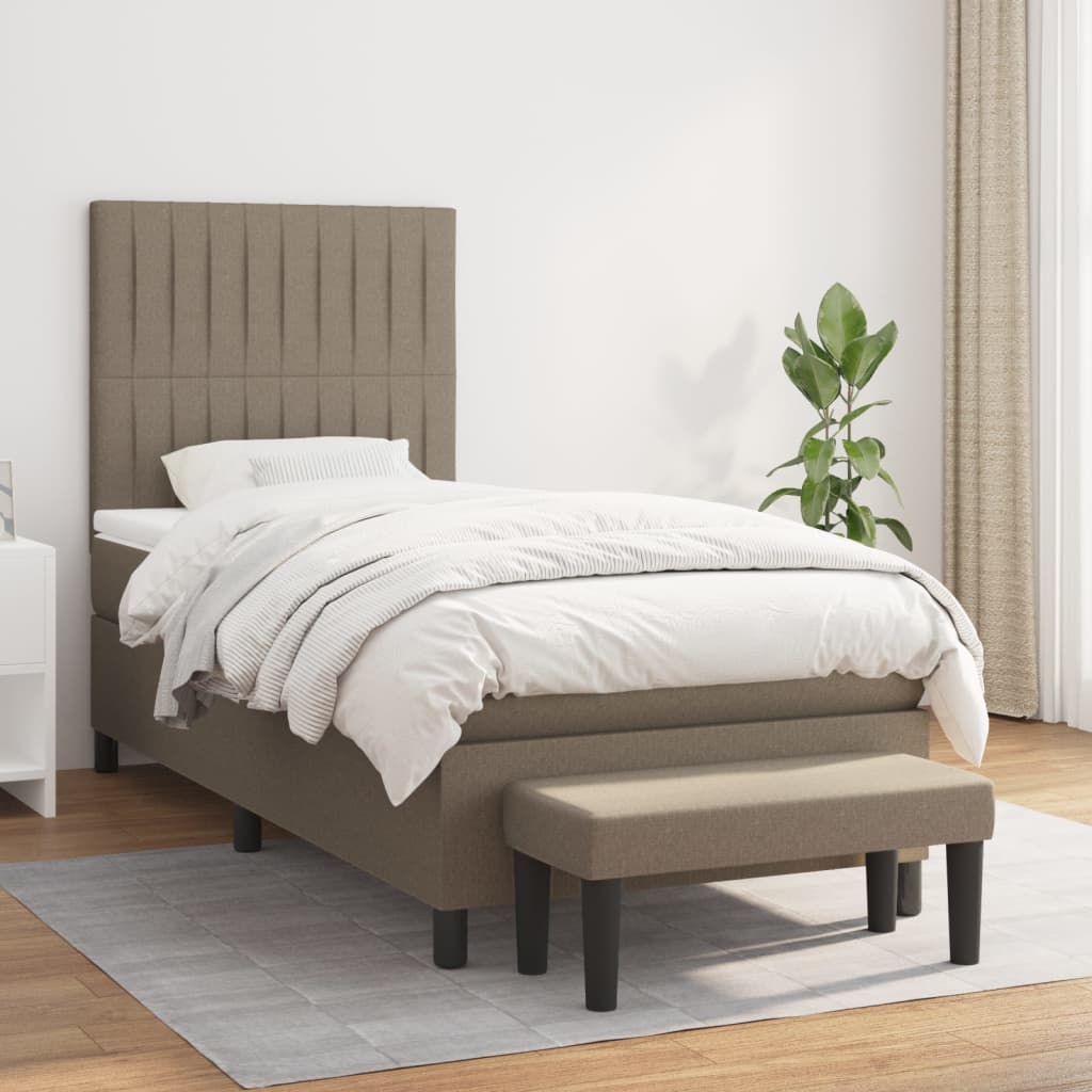 Box Spring Postel S Matrací Textil Taupe