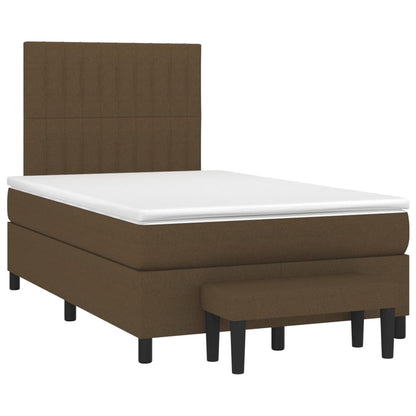 Box Spring Postel S Matrací Tmavě Hnědá 120X200 Cm Textil