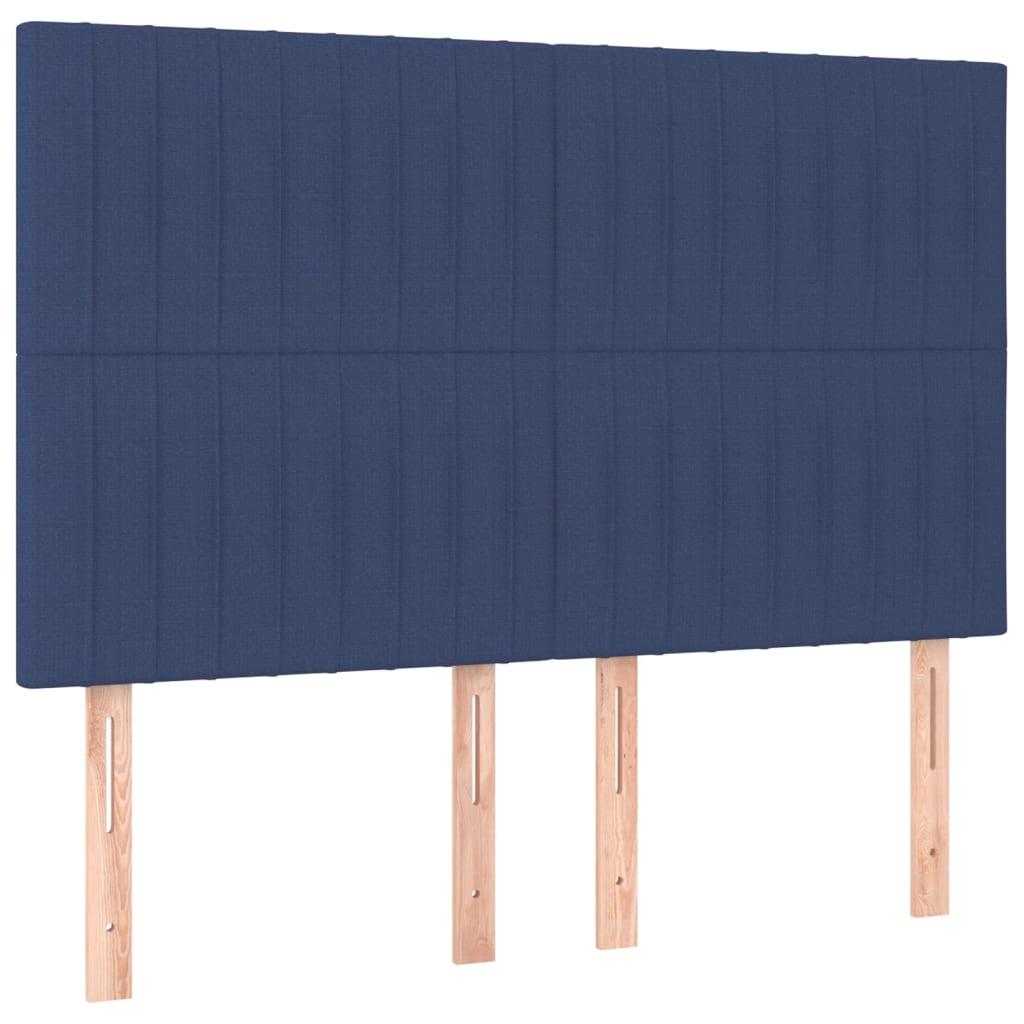 Box Spring Postel S Matrací Modrá 140X190 Cm Textil