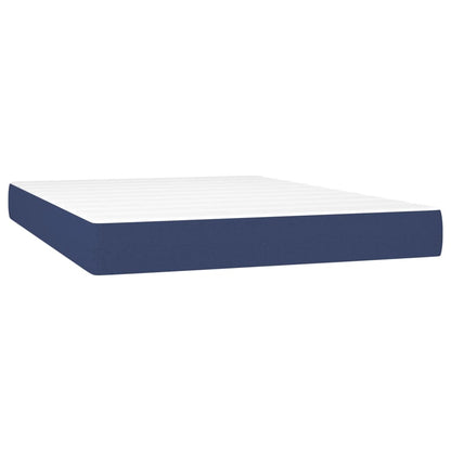 Box Spring Postel S Matrací Modrá 140X190 Cm Textil