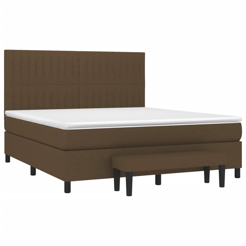 Box Spring Postel S Matrací Tmavě Hnědá 160X200 Cm Textil