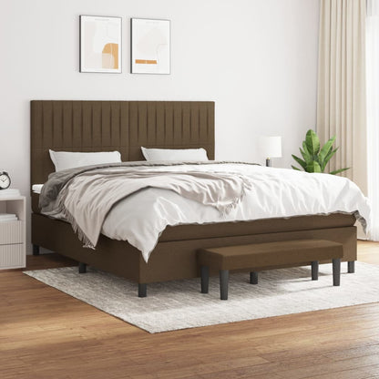 Box Spring Postel S Matrací Tmavě Hnědá 160X200 Cm Textil