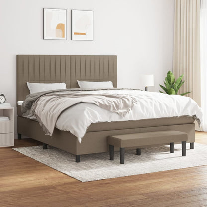 Box Spring Postel S Matrací Textil Taupe