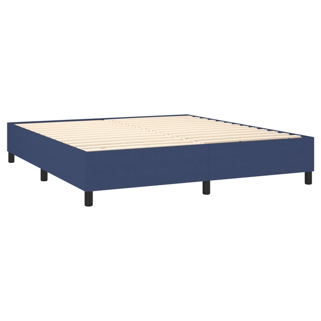 Box Spring Postel S Matrací Modrá 180X200 Cm Textil